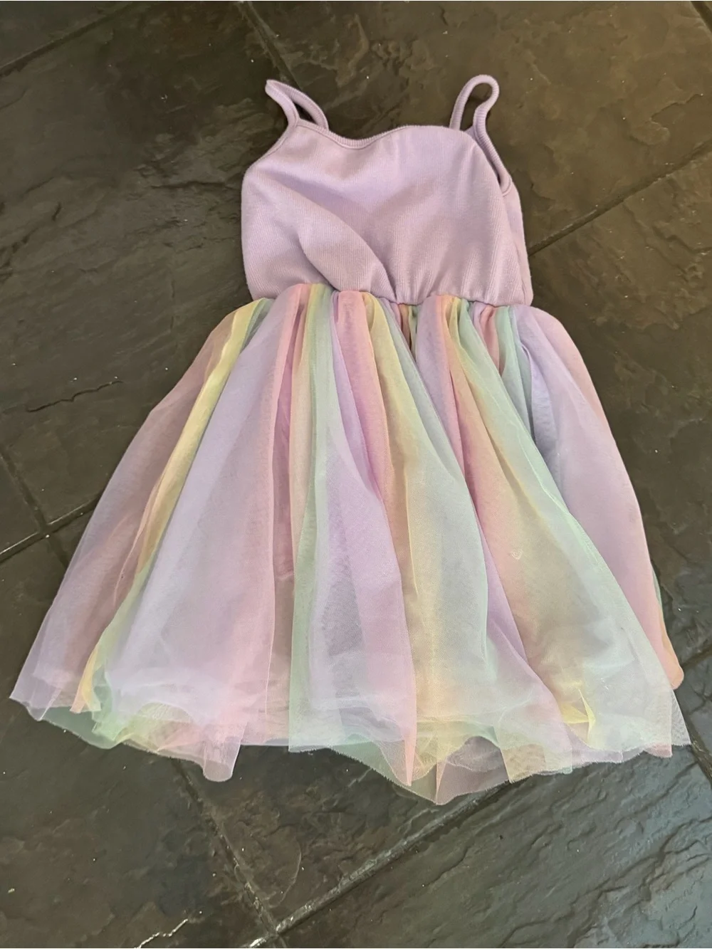 Zara Girls Rainbow Tulle Dress Size 4 Years Pastel Princess Party Dress Fairy